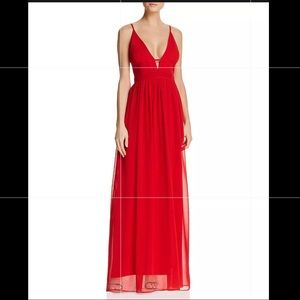 Aqua red Grecian gown